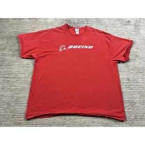 Boeing Shirt Mens 2XL Red Short Sleeve Graphic Print‎